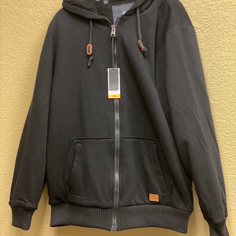 Heavy, Winter, Black, Hoodie Jacket - Picture 1 of 6